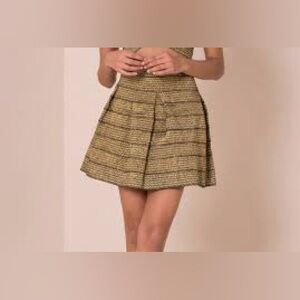 Charlotte Russe Gold and Black Mini Skirt Like New Condition Size XS Metallic